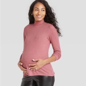 NWT The nines by Hatch long sleeve ribbed turtle neck dusty rose